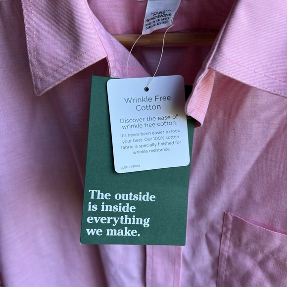 L.L. Bean Men's Wrinkle-Free Sunlit Coral Button-Down Shirt Short Sleeve M-Reg - Picture 5 of 12